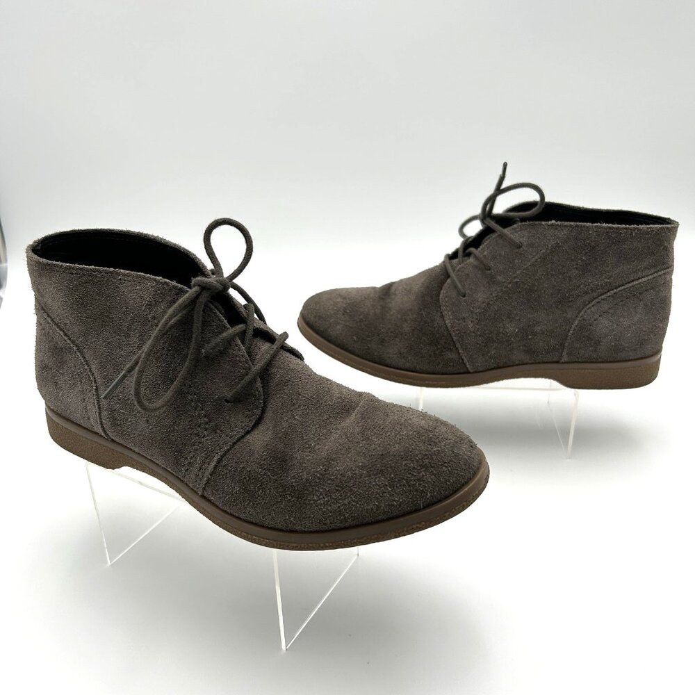 Franco Sarto Pebbles Chukka Ankle Booties Gray Suede Leather Size 6.5M